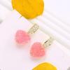 Yousheng 1 Pair Dangle Earrings Shiny Cubic Zirconia Sweet Geometric Anti-fade Decorative Birthday Gift Women Pink Fudge Love Pendant Stud Earrings