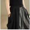 DIMANAF 2026 Estate Spiaggia Taglie Forti Pantaloni Lunghi Donna Vita Elastica Larghi Vintage Casual Pantaloni Pantaloni Fondo Quadri Nero