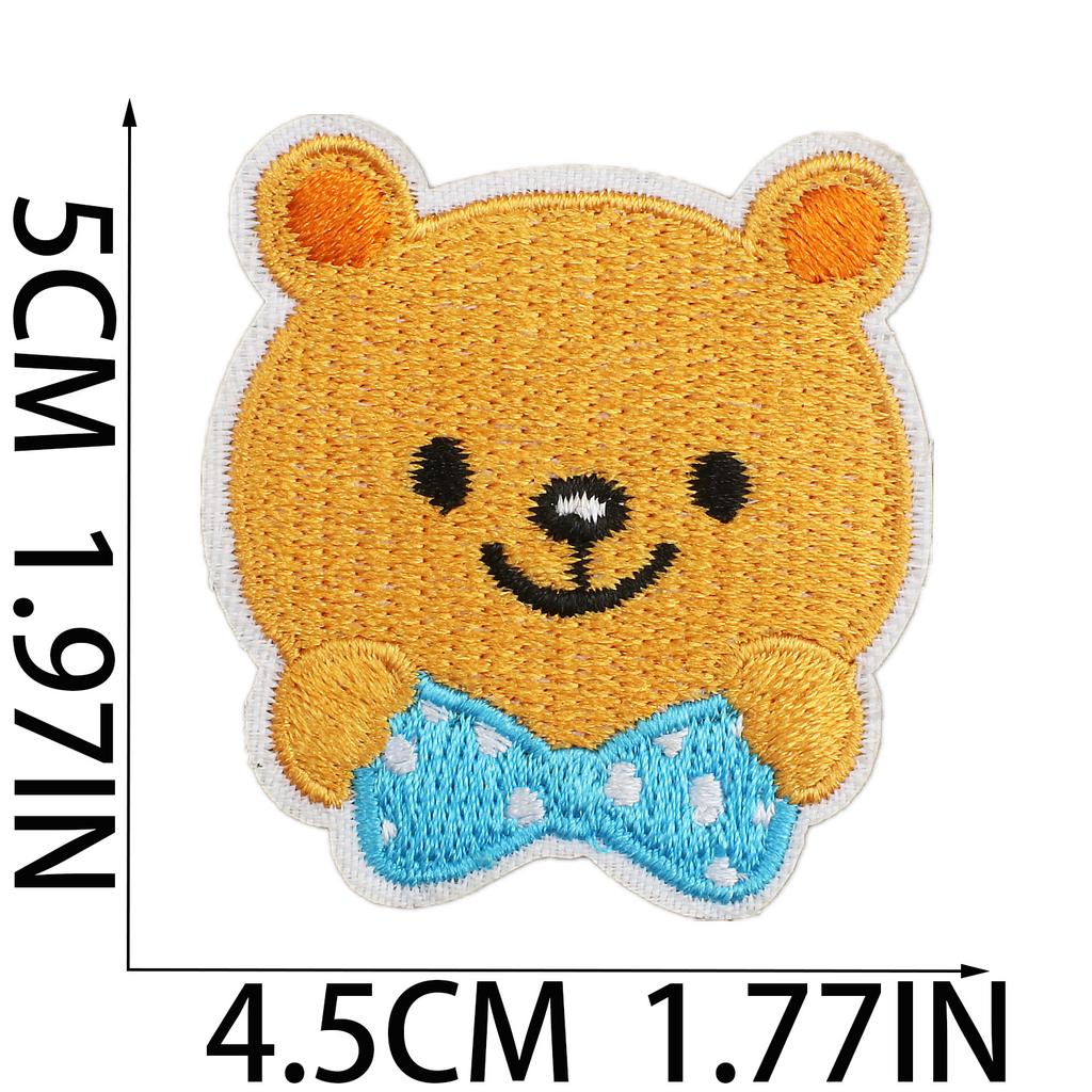 Female Treasure Toy Deer Decorative Embroidery Cloth Sticker Cartoon Bear Patch Sticker Saliva Pocket Milk Bottle Computer Embroidery Label Ironing