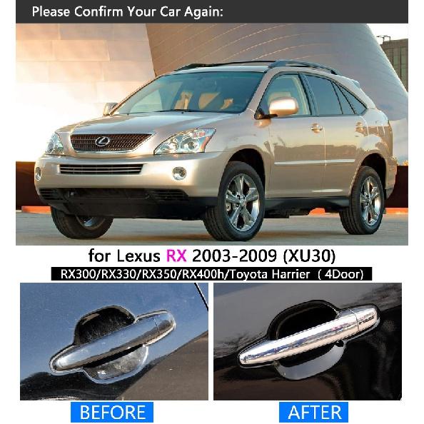 Für Lexus RX 2003 - 2009 XU30 Chrom Griffabdeckung Trim Set RX300 RX350 RX400h Toyota Harrier Autozubehör Aufkleber Auto