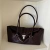 New Leather Niche Boston Bowling Bag Women's New High-end Shoulder Armpit Bag