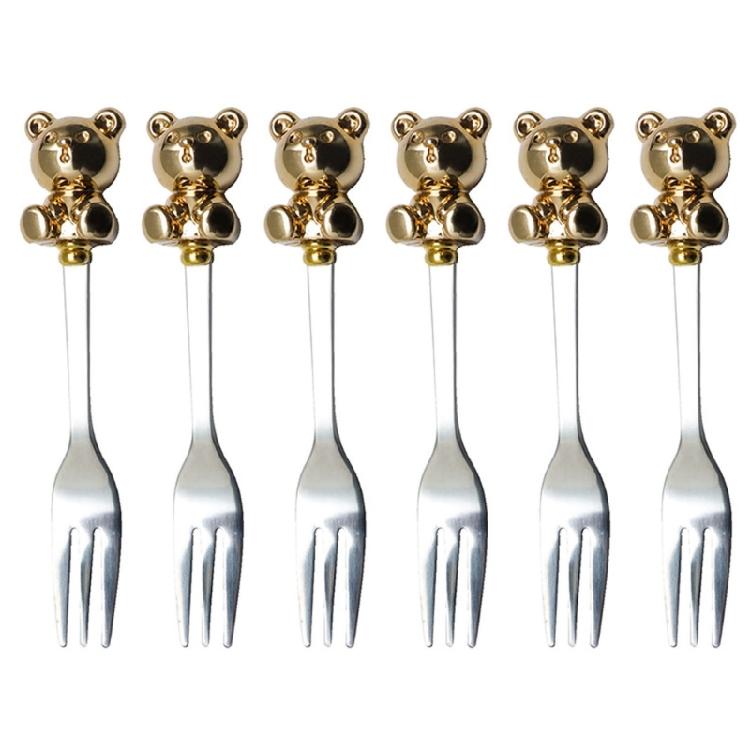 6 PCS Dessert Spoons/Forks Stainless Steel Material Gift for Housewarming Friend