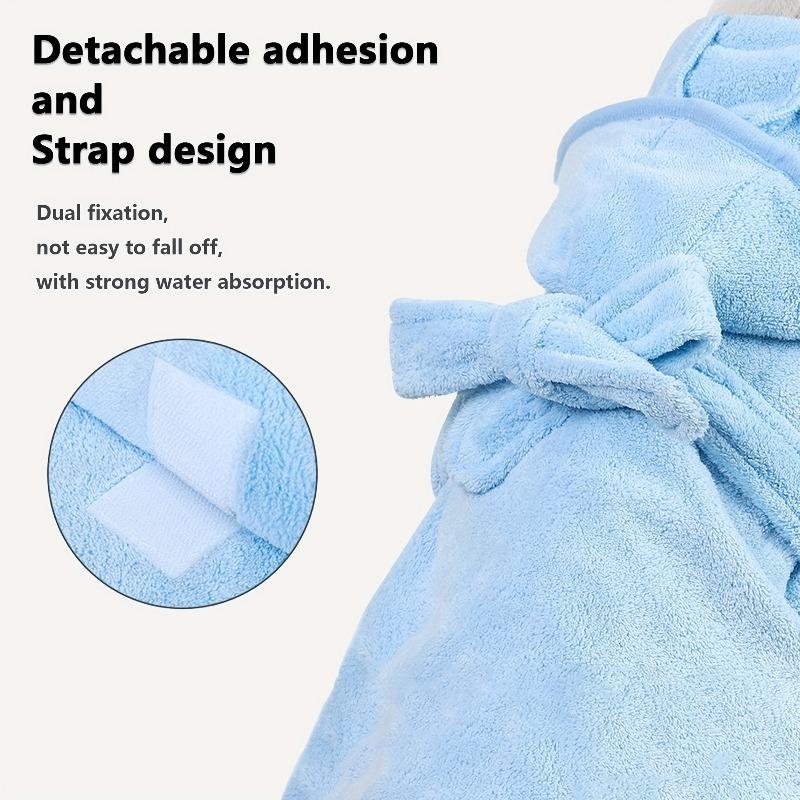 Super absorbent pet bathrobe, quick-dry and soft. All-season use for small dogs and cats with secure closure