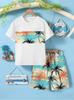 Children's Clothing Boys Short Sleeve T-Shirt Shorts Set Summer Hawaiian Beach Children Clothes Street Harajuku Boys Clothes Set