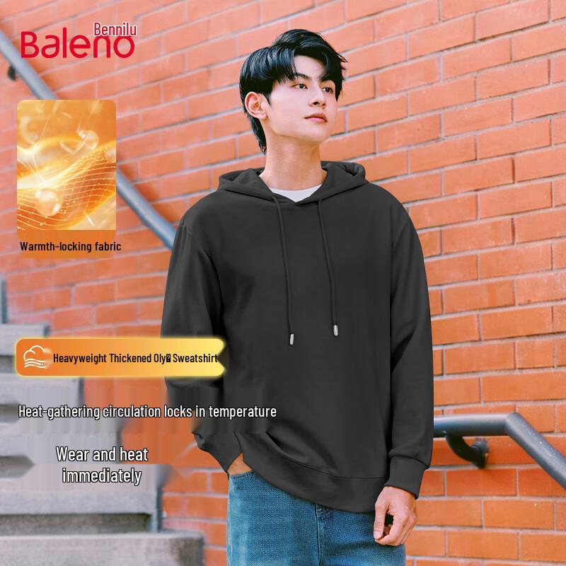 

Baleno Men s Winter Oly-Fleece Lined Hooded Sweatshirt XL