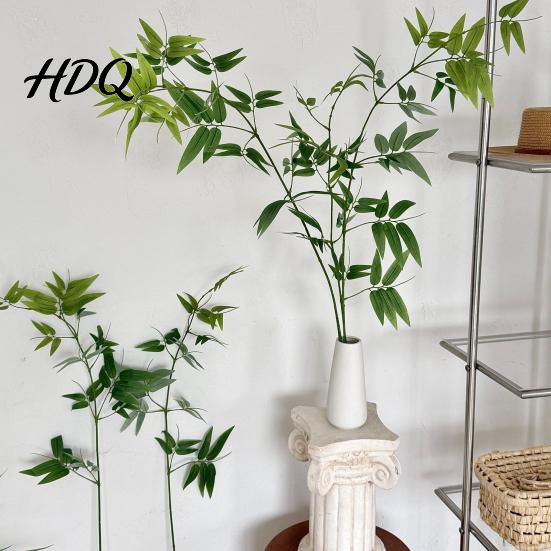 Flexible Artificial Stems for Bending Bamboo Tree Branches Long Faux Greenery Plants Leaves Indoor Plant Decorations Hotels Stems Zen Style