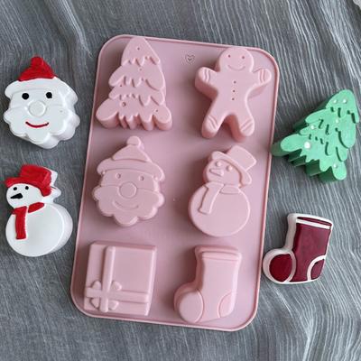 Weihnachtssocke Weihnachtsmann Schokolade Silikonform Schneeflocke Baum Schneemann Süßigkeiten Keksform Eiswürfelform Seife Kerze DIY Kuchendekor Geschenk