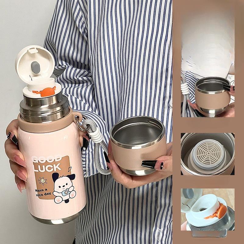 

Термос-чашка для студентов, чашка для девочек, нержавеющая сталь, для вечеринок, для собак, портативная чашка для чая, спортивная, с высоким внешним видом, милый мультфильм 500ml