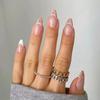 Medium Length White & Brown French Press-On Nails - Nail Art Set