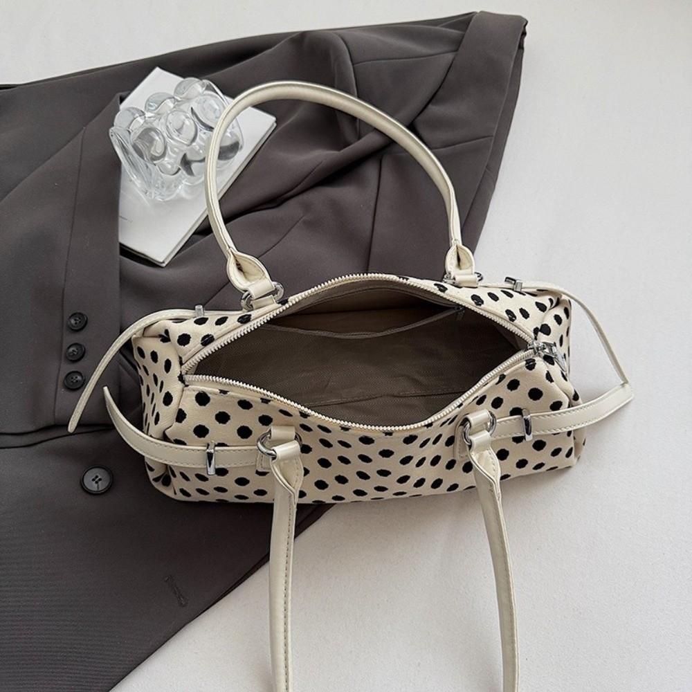 High-end Large Capacity Polka Dot Handbag Zipper Design Polka Dot Armpit Bag Women's Bag Women