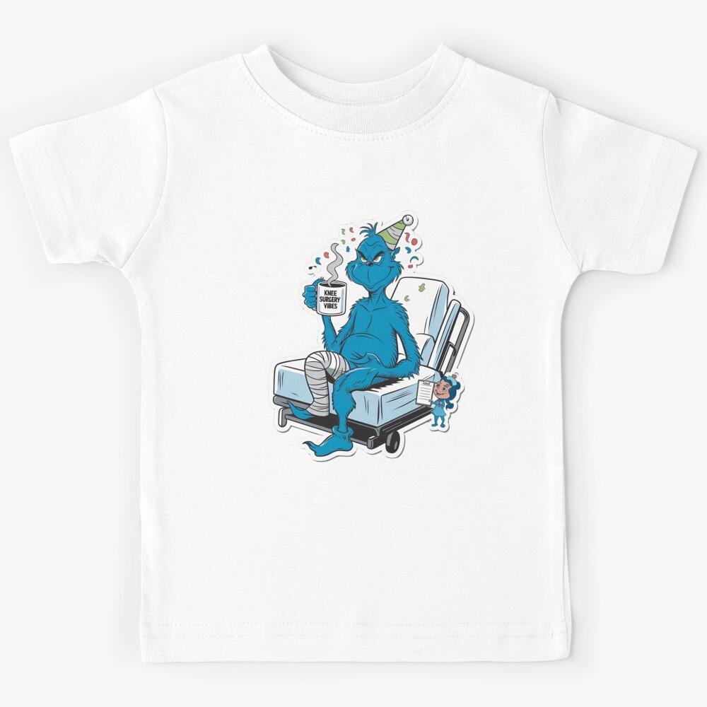 Grinch Inspired Recovery Humor Art – Funny Furry Creature Hospital Illustration Kids T-Shirt 100
