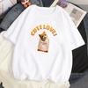 Kawaii Cute Kitten Puppy Graphic Blouse Best Friend Short Sleeves Women Couple T-shirt Y2k Girlfriends Clothing Streetwear Tops