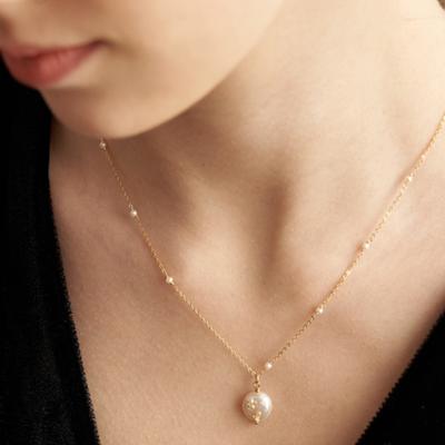 [14k Gold Filled] Mignon Pearl Point Necklace_NZ1141