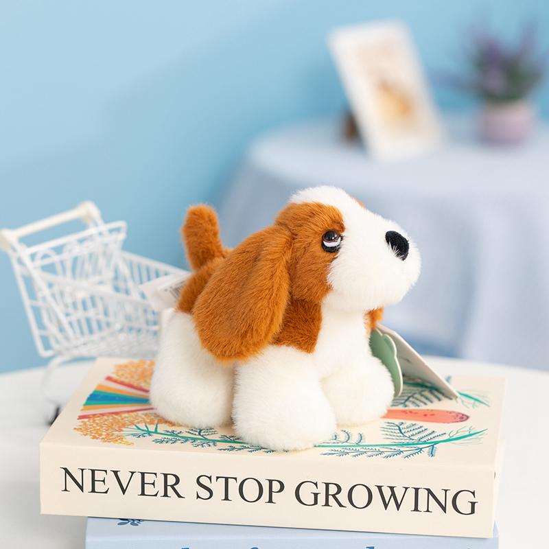 Cuddly Pose Puppy Series Plush Toys Mini Fluffy Schnauzer Poodle Bichon Rottweiler Golden Retriever Doll Lovely Desktop Pets