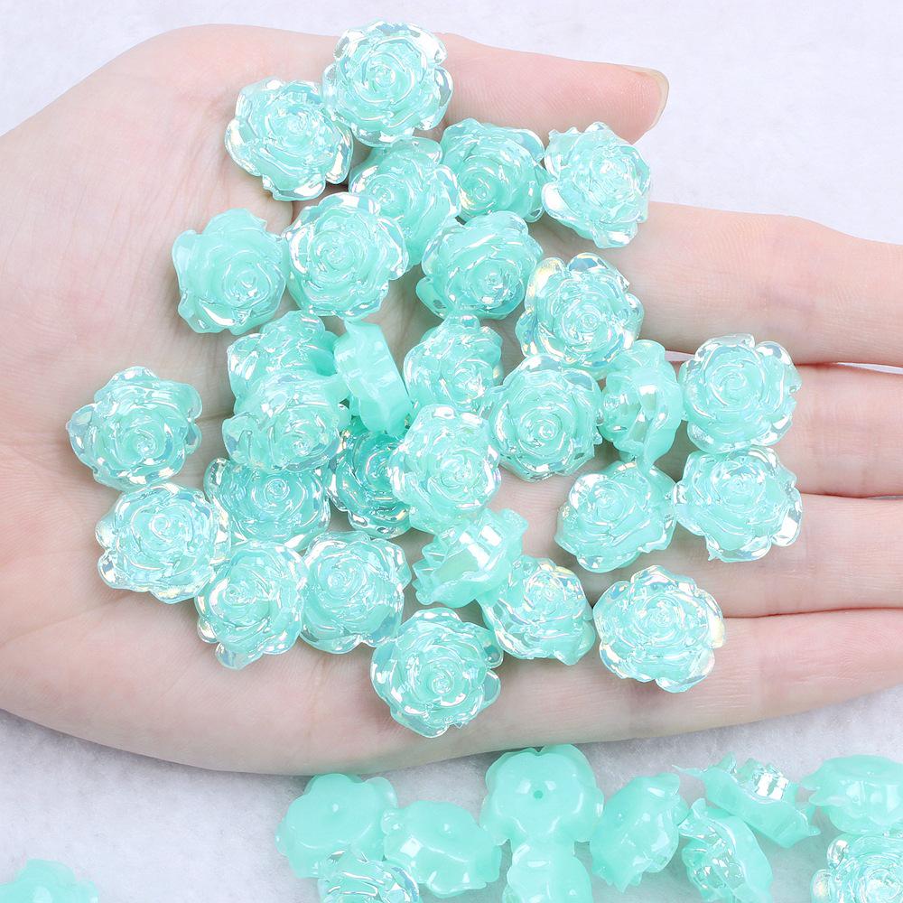 Solid Color Resin Rose Pearl Stickers for DIY Phone & Jewelry Accessories