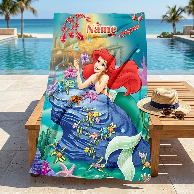 Custom Name Lights Stylish Digital Printing Beach Towel Quick‑Drying Absorbent Blanket for Beach Pool Gym Travel