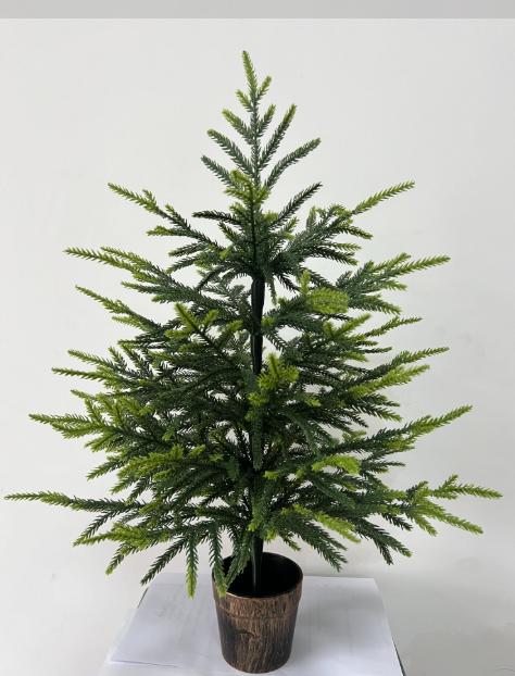 2Ft Tabletop Artificial Christmas Tree with or Without Lights, Potted, Outdoor Cedar Plant