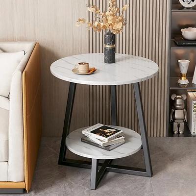 Small Coffee Table Sofa Side Double Layered Living Room Small Round Table Bedroom Simple Bedside Shelf Movable Home Balcony Small Table Ya713