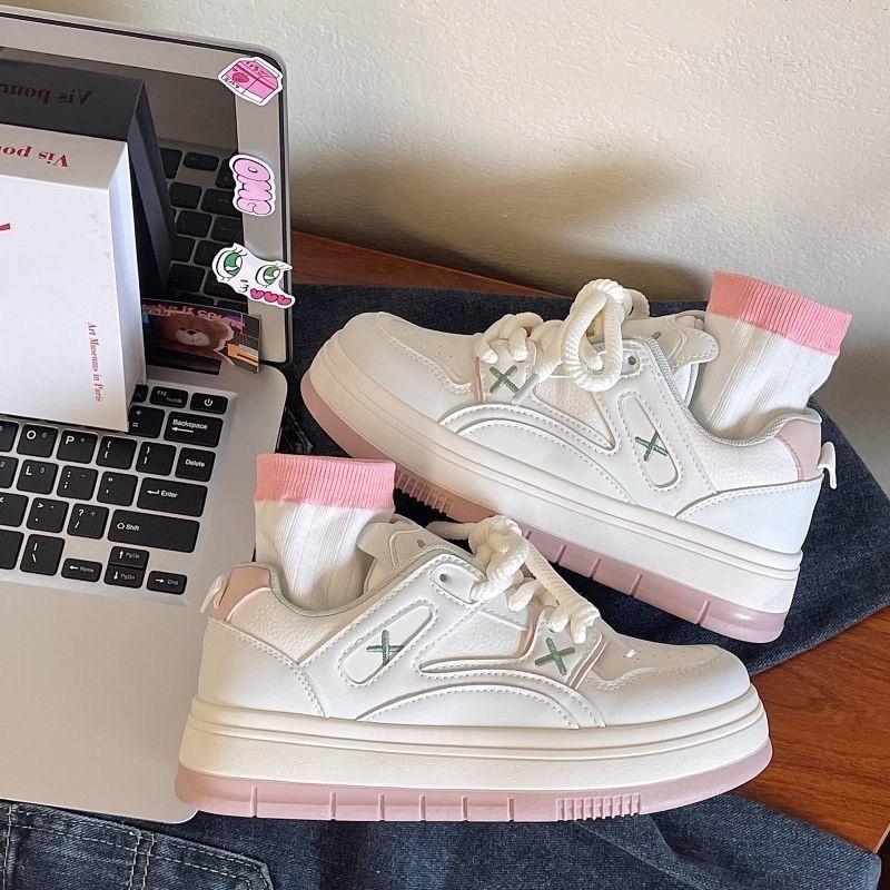 Thick-soled Big-head Shoes Children's Spring and Autumn New Ins Trendy Thick-soled Versatile Casual Little White Shoes