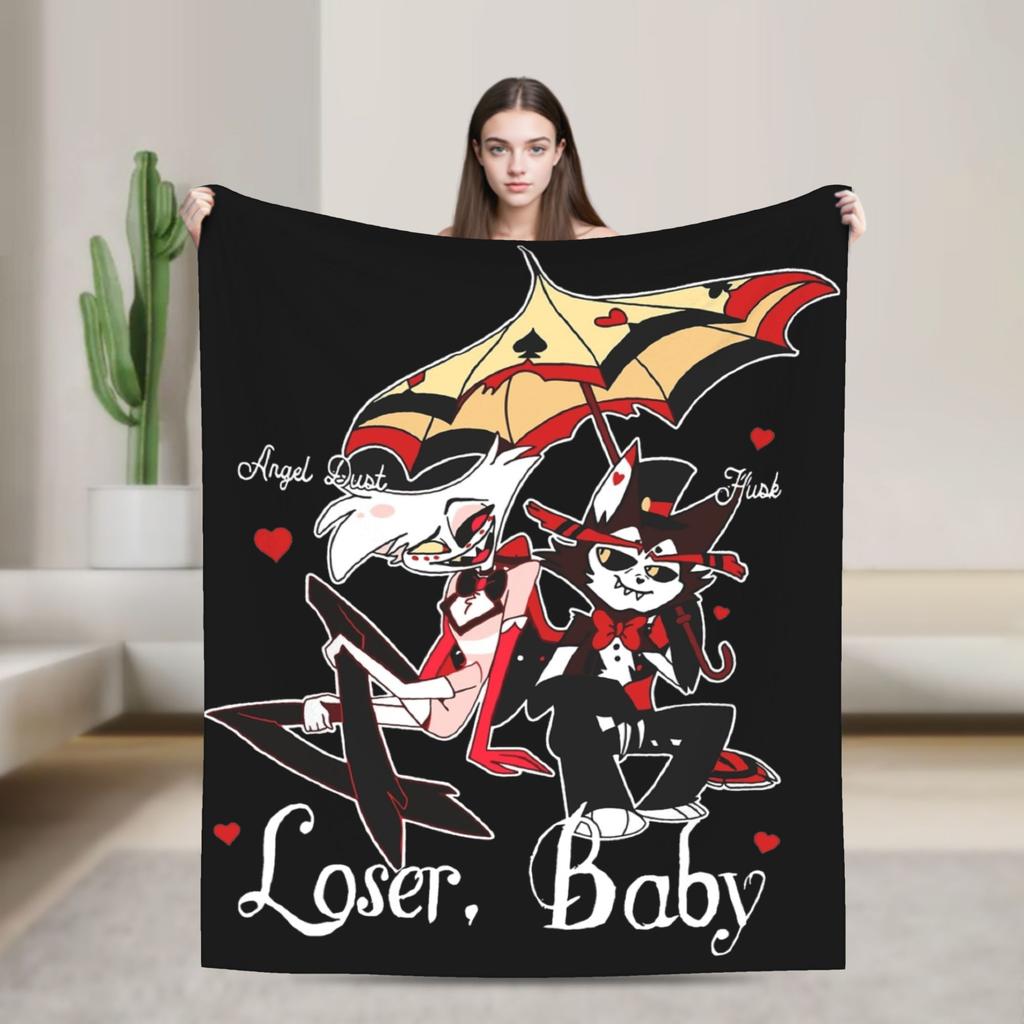 Lucifer Morningstar Hazbins Hotels Blankets Fleece Winter Breathable Lightweight Thin Throw Blanket for Home Outdoor Bedspreads
