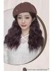 Perucă cu beretă versatilă pentru femei: Postă de păr elegantă, lungă și ondulată, cu pălărie detașabilă