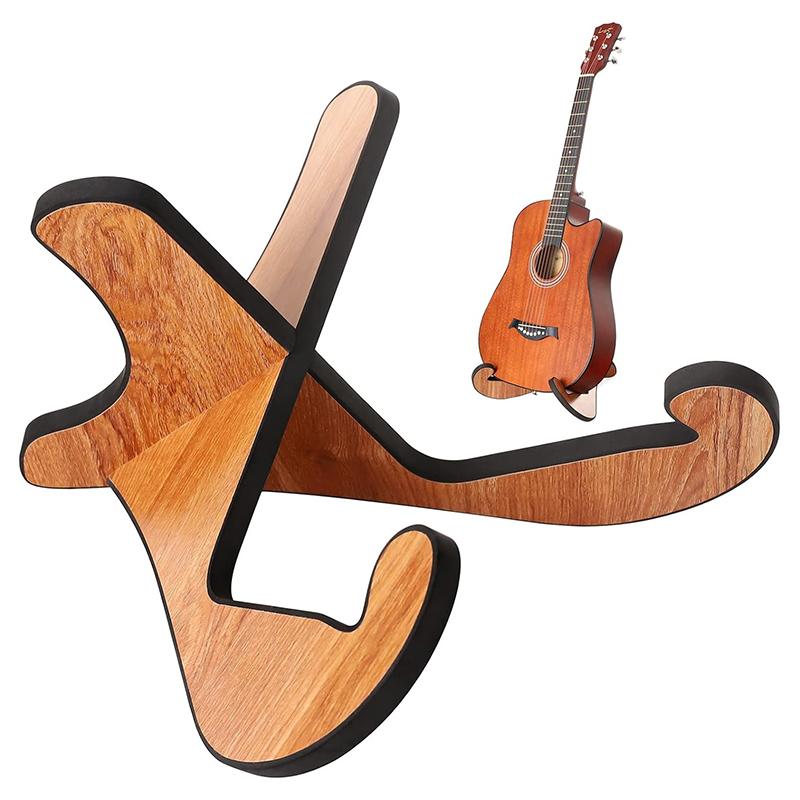 Drewniany stojak na gitarę dla instrumentów akustycznych i elektrycznych Przenośny Kształtowany Podłogowy Uchwyt Ekspozycyjny na Ukulele Mandolinę Bas