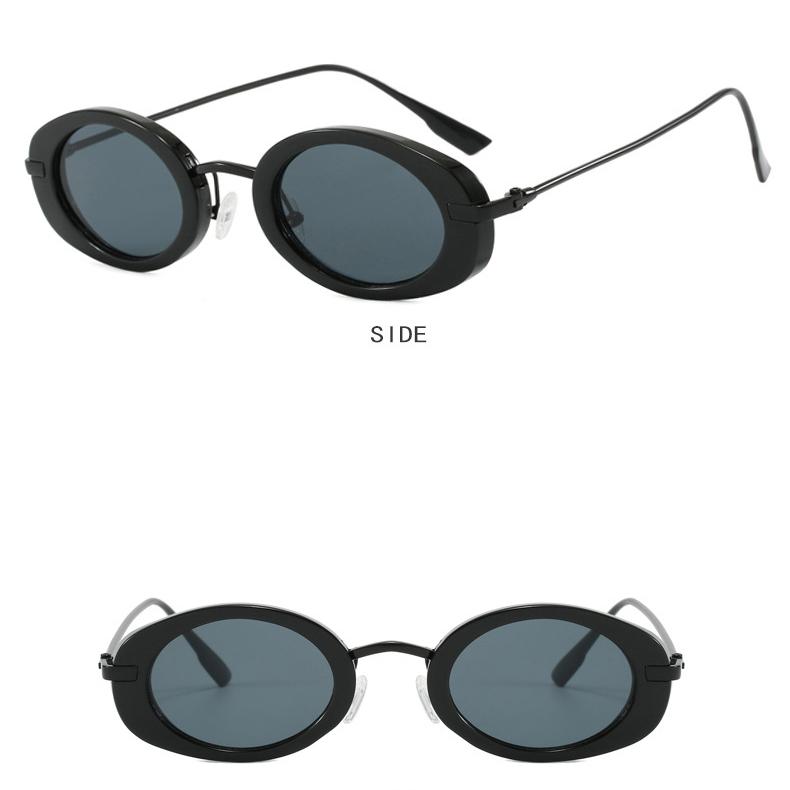 Ladies Sunglasses, Small Frame Oval Retro Too Catwalk Metal Glasses, Personalized Decorative Beach Travel Photo Sunglasses