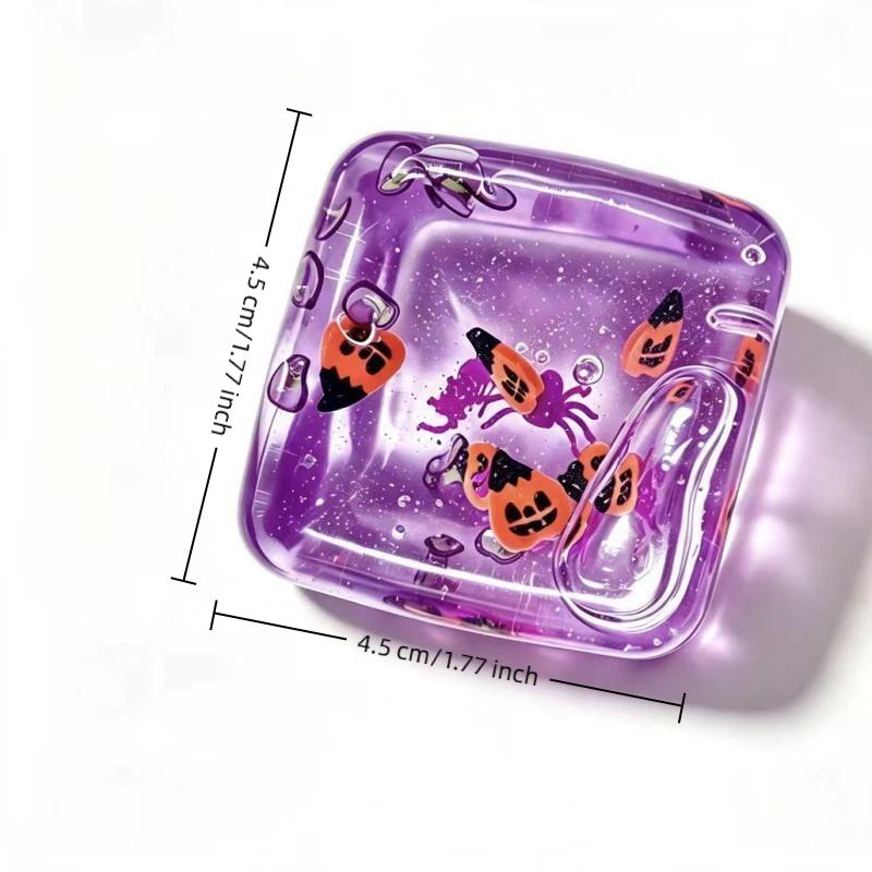 Halloween Toy Transparent Cube Squeeze Fidget Toy Ghost Pumpkin Santa Snowman Stress Relief Toy Party Gift