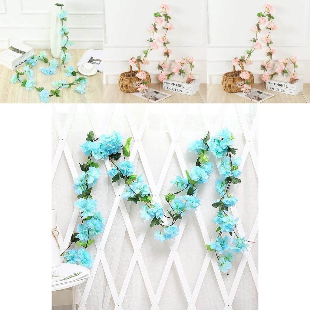 Elegant Artificial Cherry Blossom Garland Ivy Vine For Home Decor And Festivities