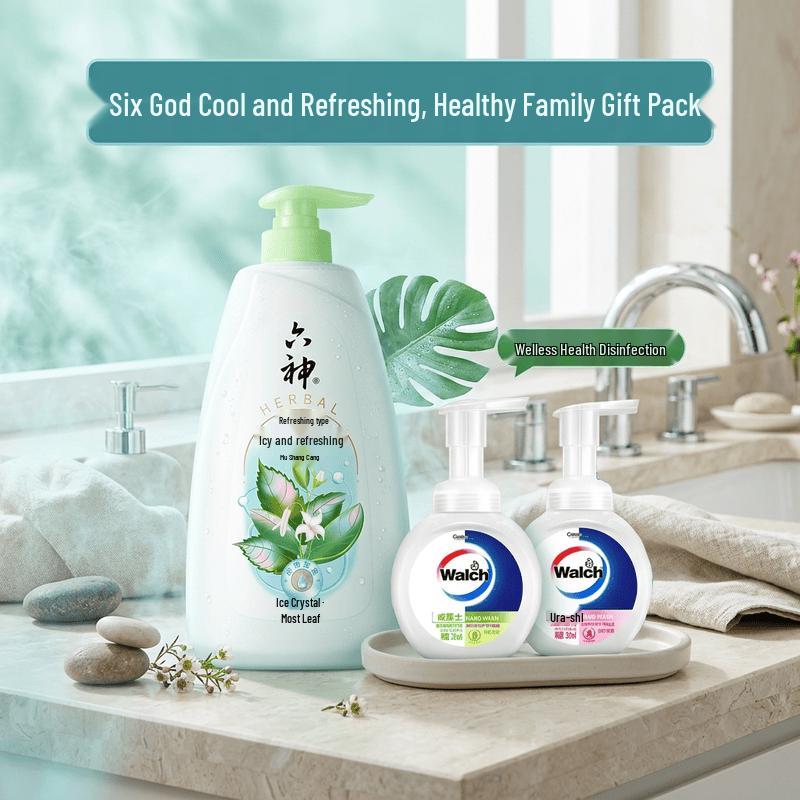 Liushen Icy Cool Shower Gel & Walch Hand Sanitizer Healthy Family Pack