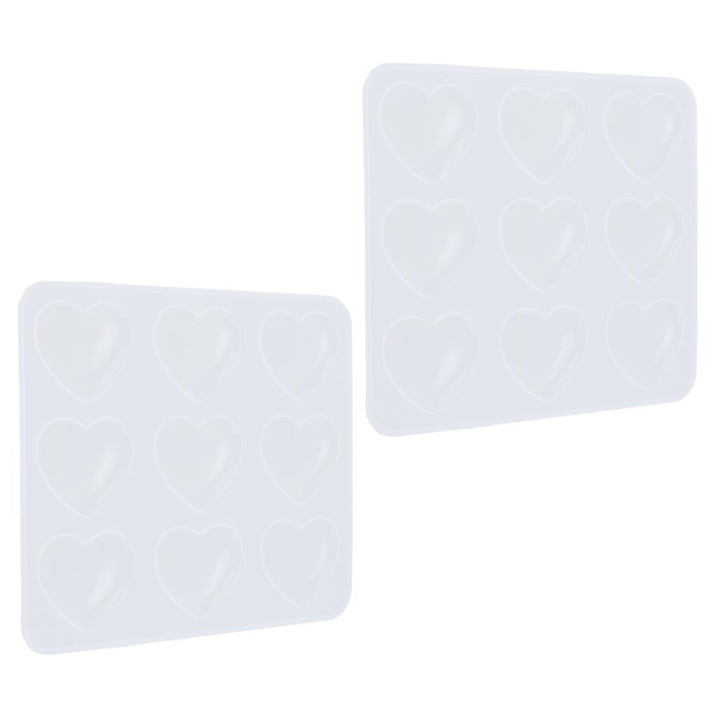 2 Stück Silikonformen 9 Vertiefungen Herzformen Epoxidharz Tropfenkleber DIY Dekorationsformen