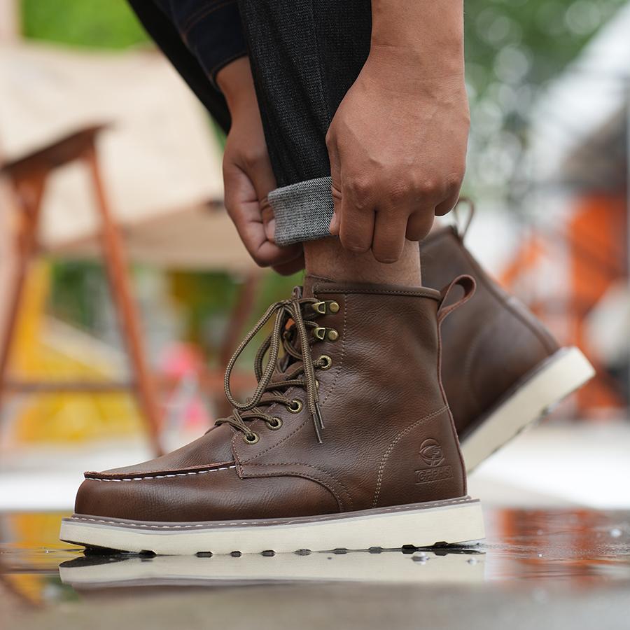 High Top Men's Safety Shoes Puncture-Proof Work Sneaker Waterproof Steel Toe Shoes Safety Boots Indestructible Slip-resistant Shoes