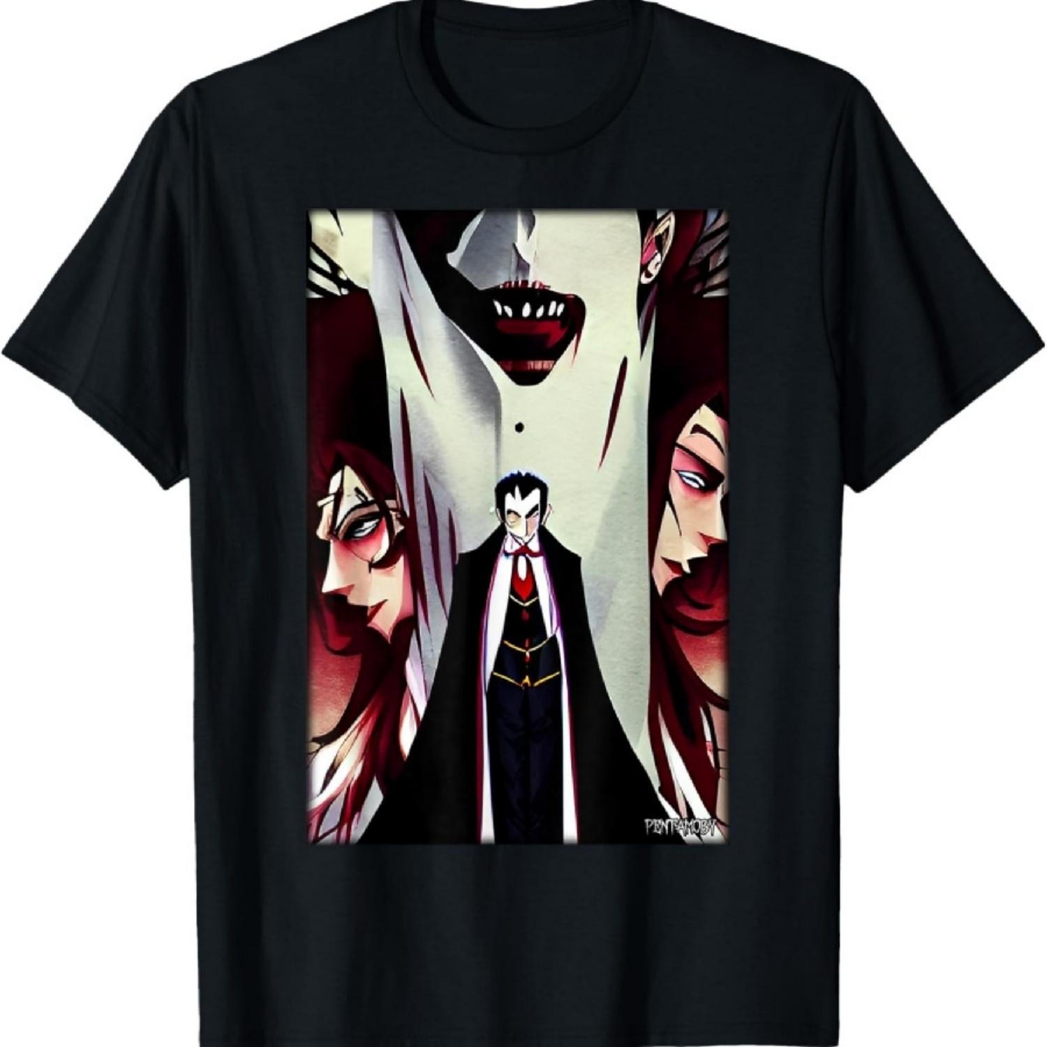 

Манга Вампир Дракула Монстр Хэллоуин Футболка XXXXXL чёрный