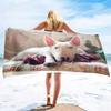 Bull Terrier Print Large Beach Towel for Bath Travel Outdoors Lightweight Soft Towels Super Absorbent Sandproof Quick Dry Towel