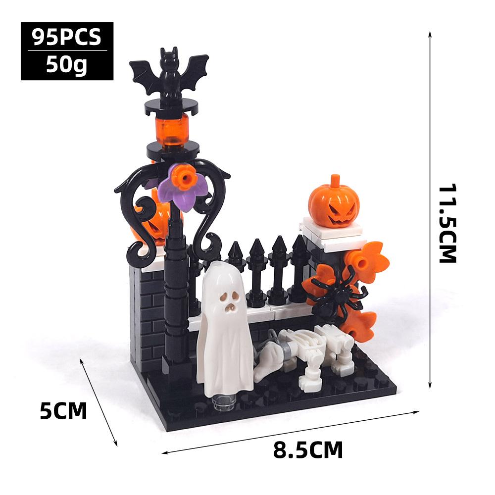 Halloween Decoration Building Block Cemetery Street Scene Ornament Ghost Reaper Toy