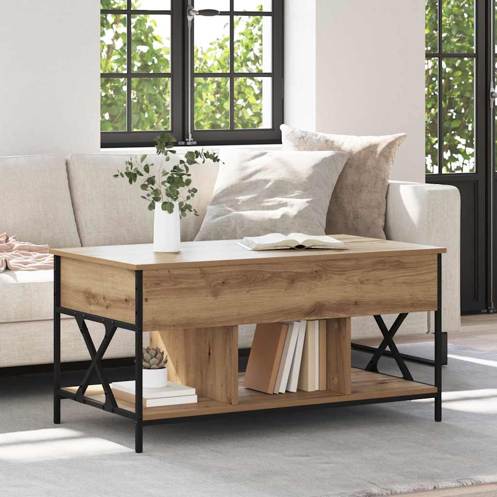 Artisan Oak Coffee Table 100 X 55 X 48.5 Cm Particleboard