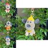 Lovable Small Plush Dog Accessory Cute Keychain Toy With Colorful Bead Chains
