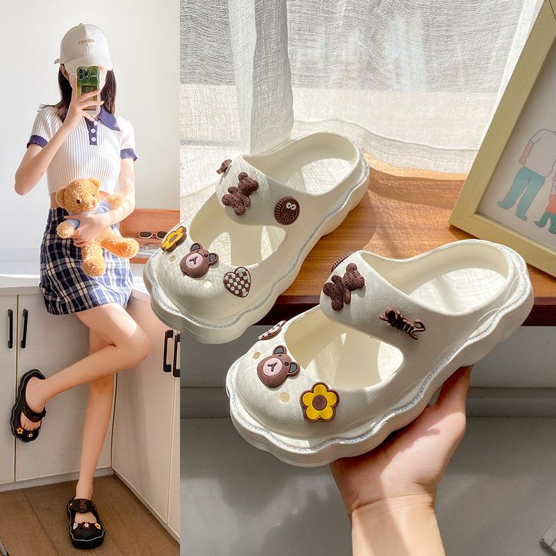 

EVA hole shoes women s summer wear platform DIY cartoon beach versatile non-slip nurse cool slippers 36/37