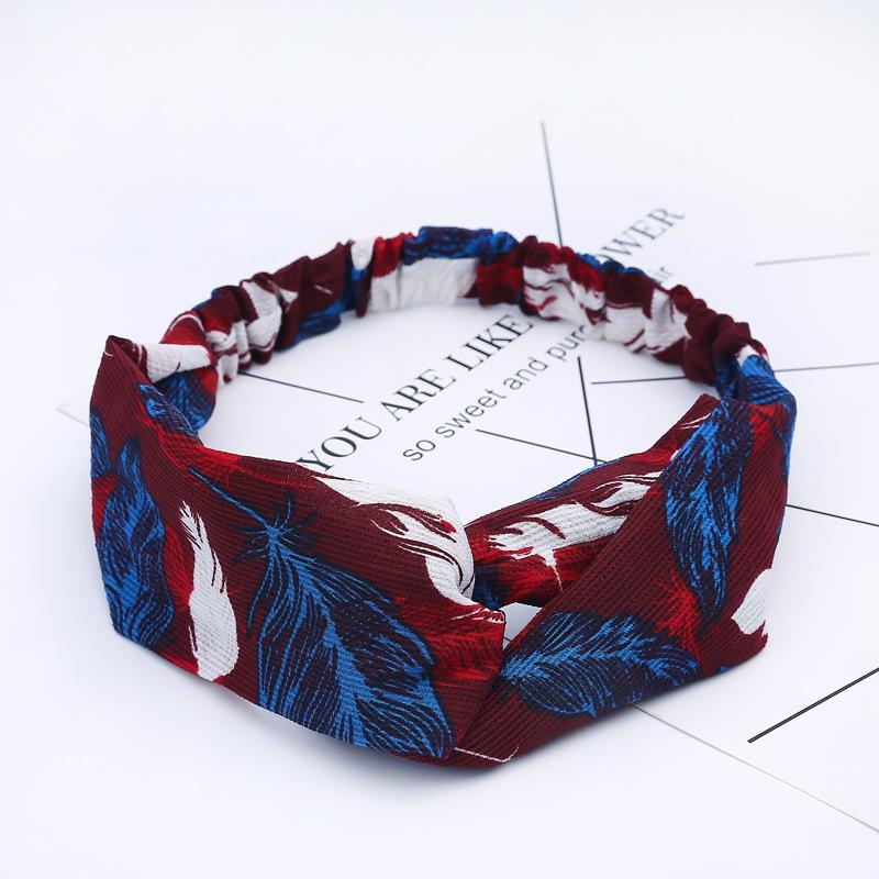 Women Girls Summer Bohemian Hair Bands Print Headbands Retro Cross Turban Bandage Bandanas HairBands Hair Accessories Headwrap
