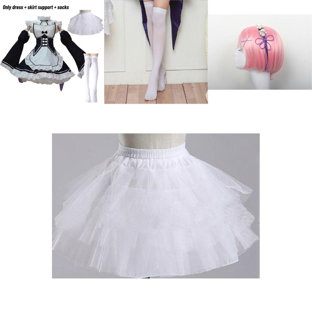 Elegant Zero Kara Hajimeru Isekai Seikatsu Twins Ram/rem Versatile Cosplay Maid Dress With Matching Headwear