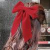 LUYING Ribbon Hair Accessory, Large, Black and Red, Cute, Elegant, Stylish Hair Clip, Popular Big Ribbon, Handmade Clip, Dark Sake Red Ribbon