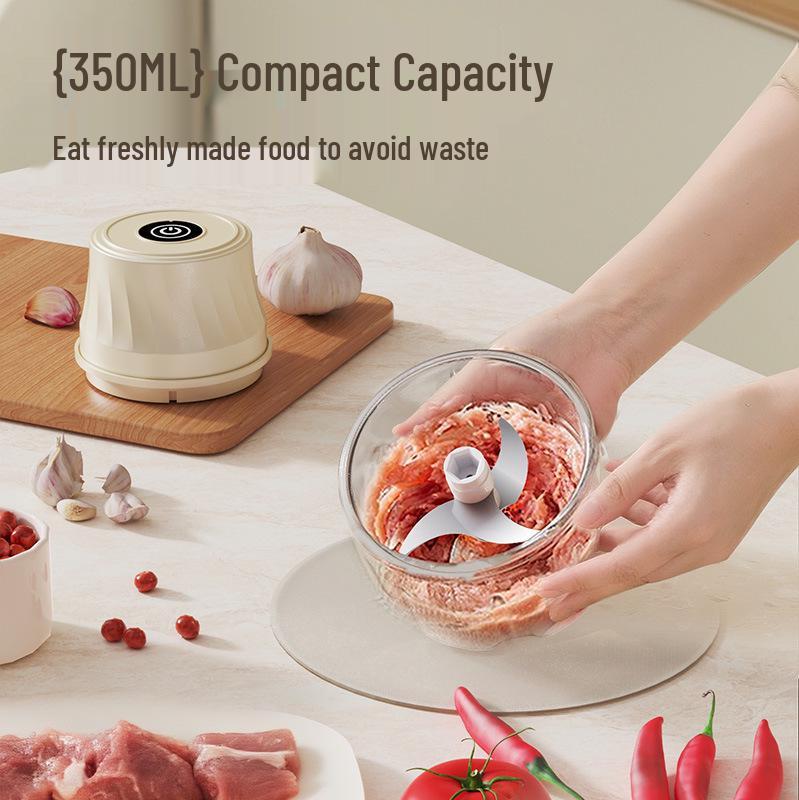 Rechargeable Mini Electric Garlic Masher & Baby Food Blender - Kitchen Utensil & Meat Grinder.