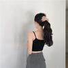 Women Summer Strap Solid Color Bare Midriff Crop Top
