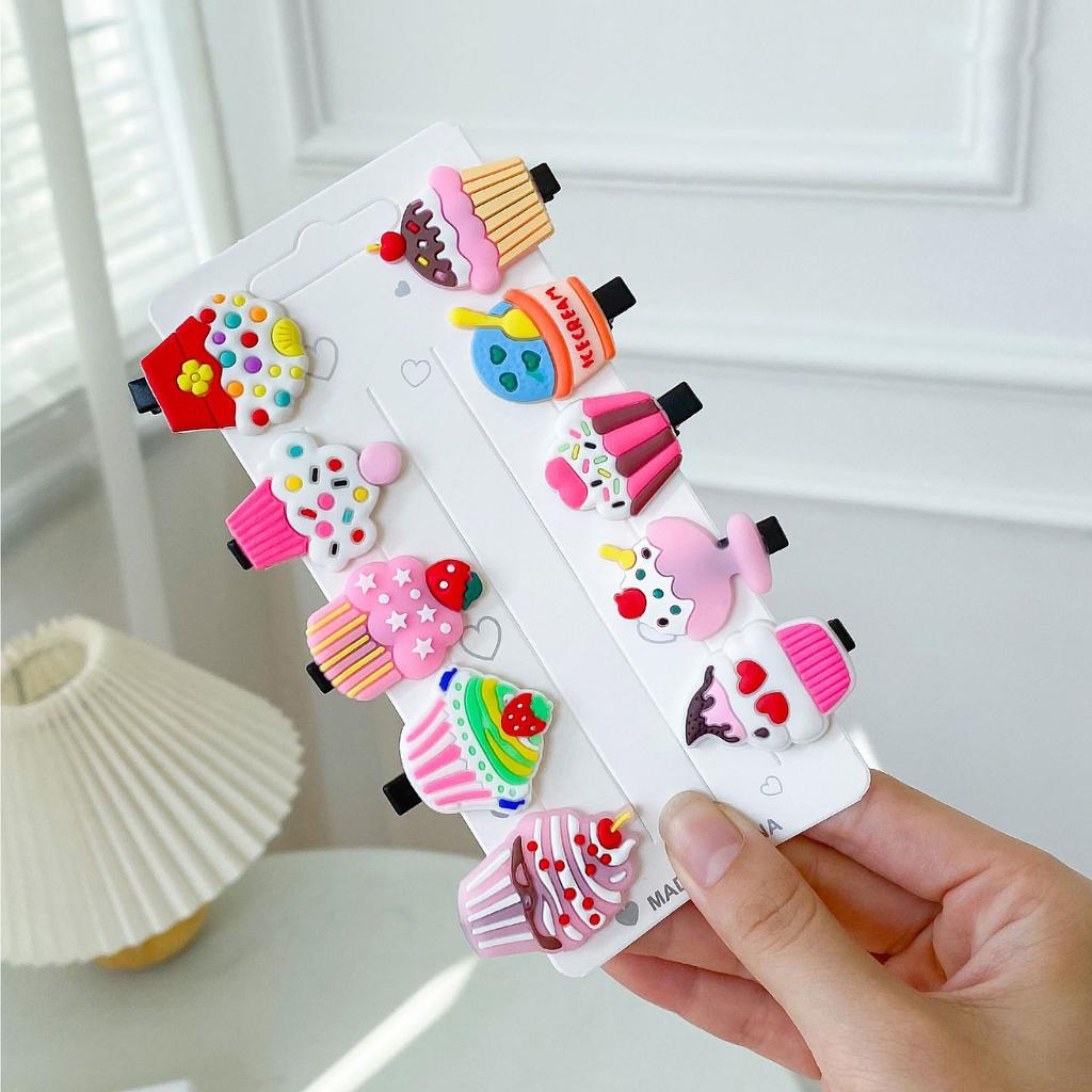 10 bucăți/set noi agrafe de păr cu unicorn drăguț de desene animate pentru fete, agrafe de păr colorate, dulci, pentru copii, accesorii de păr pentru fete