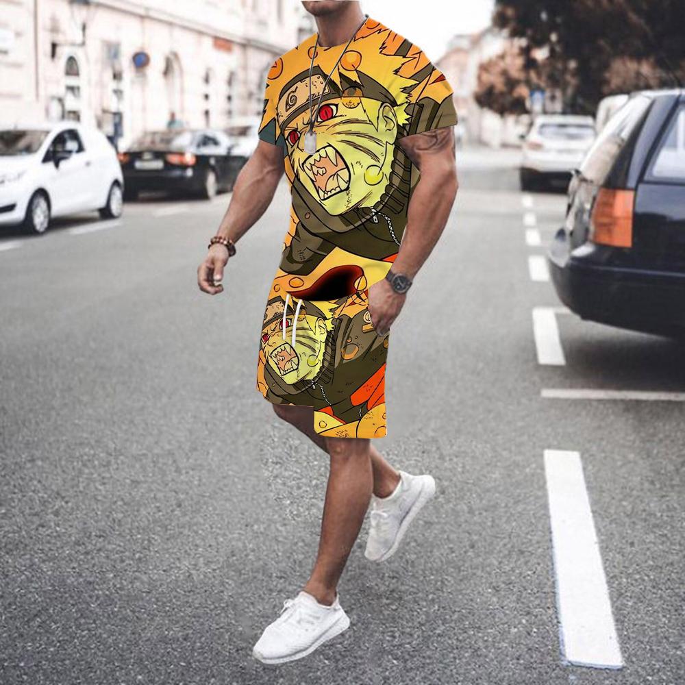 Men's Sports Suit Short Sleeved T-shirt and Summer Fashionable Football Shorts Two-piece Set New 2025