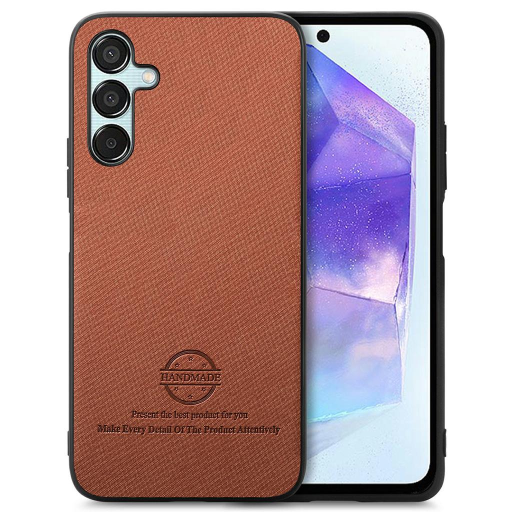 For Samsung Galaxy A56 5G Case Cloth Texture Leather+PC+TPU Anti-Drop Phone Cover