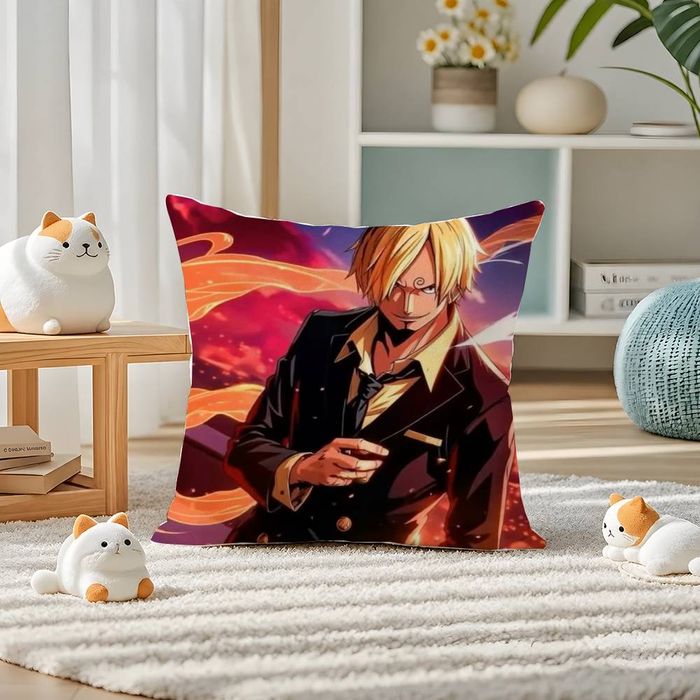 One Piece Kozuki Oden Anime Plush Pillow Cover Soft Short Plush Cushion Cover For Sofa Bedroom Home Decor Gift Decoration