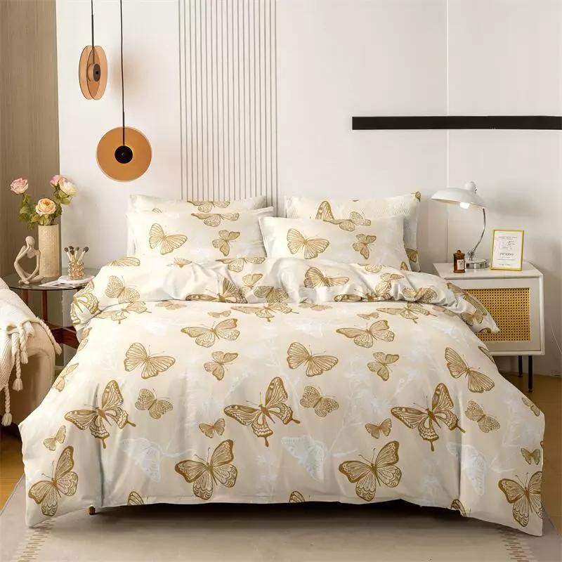 3pcs Printed Brushed Duvet Cover Pillowcase Three Piece Set High Quality Skin Friendly Fabric Bedding Cover (without Bed Sheet)