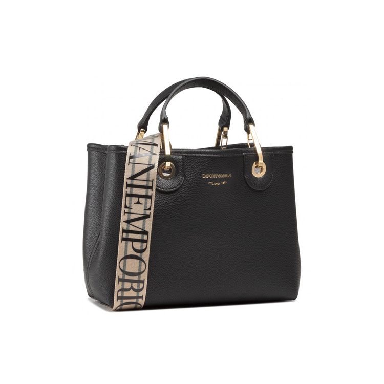 

Emporio Armani Logo Print Magnetic Closure Polyester Shoulder Bag Women Bags Black Y3D176-YFO5B-85218 Basic Set (Bag+Dust Bag)