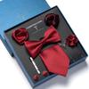 8-Piece Men's High-Grade Tie Set with Gift Box for Weddings and Formal Events